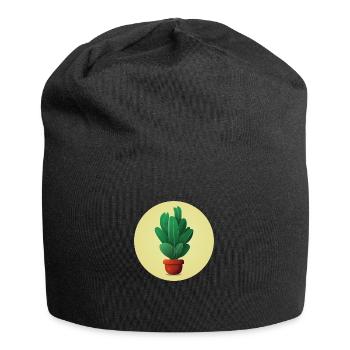 Plant in a clay pot - Jersey Beanie - black - Front