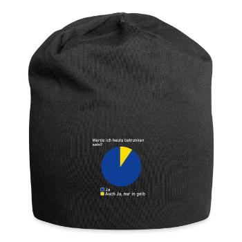 Betrunken Alkohol Schnaps Geschenk Geschenkidee - Jersey-Beanie - Schwarz - Vorne