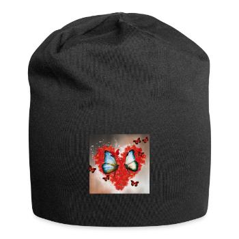 Schmetterlinge - Jersey-Beanie - Schwarz - Vorne