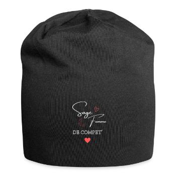 sage femme de competition - Bonnet en jersey - noir - Devant