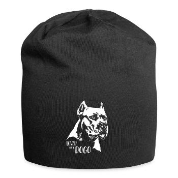 Aimé par un chien Dogo disant Dogo Argentino chiens - Bonnet en jersey - noir - Devant