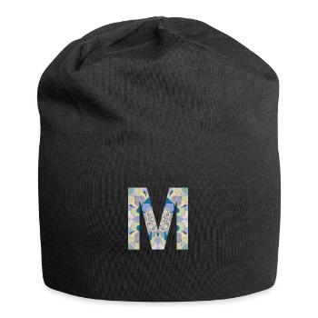 Lettre M en mandala - Bonnet en jersey - noir - Devant