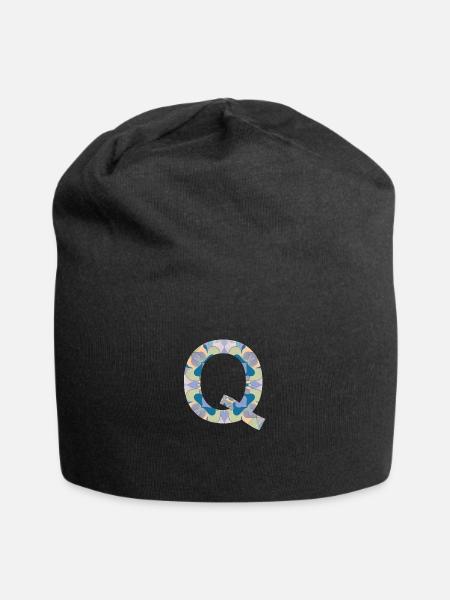 Lettre Q en mandala - Bonnet en jersey - noir