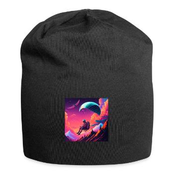 Paragliders in synthwave style - Jersey Beanie - black - Front