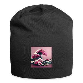 Tsunami Florale - Bonnet en jersey - noir - Devant