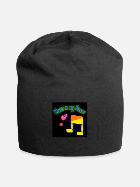 Music is my Heart - Jersey-Beanie - Schwarz