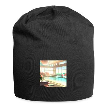 Ein sonnendurchfluteter Lounge-Bereich digital art - Jersey-Beanie - Schwarz - Vorne
