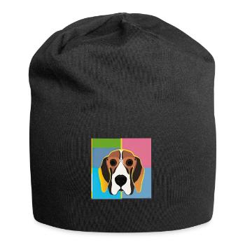 Chien Pop Art - Bonnet en jersey - noir - Devant