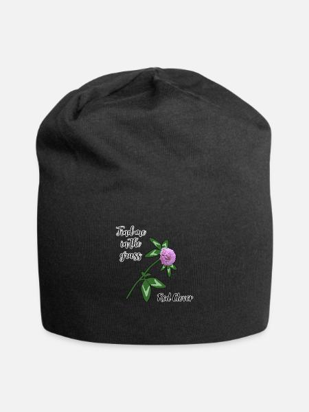 Finde mich im Gras... Rotklee - Jersey-Beanie - Schwarz