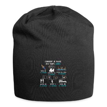 temps libre natation cadeau natation - Bonnet en jersey - noir - Devant
