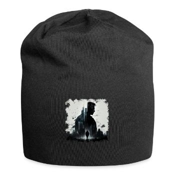 Geheimnisvoller Charakter als Wächter der Stadt - Jersey-Beanie - Schwarz - Vorne