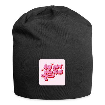 Hey girl, you rock - Jersey Beanie - black - Front