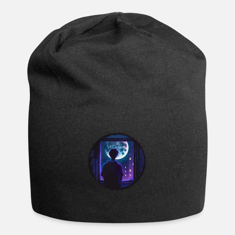 Garçon de lune - Bonnet en jersey - noir