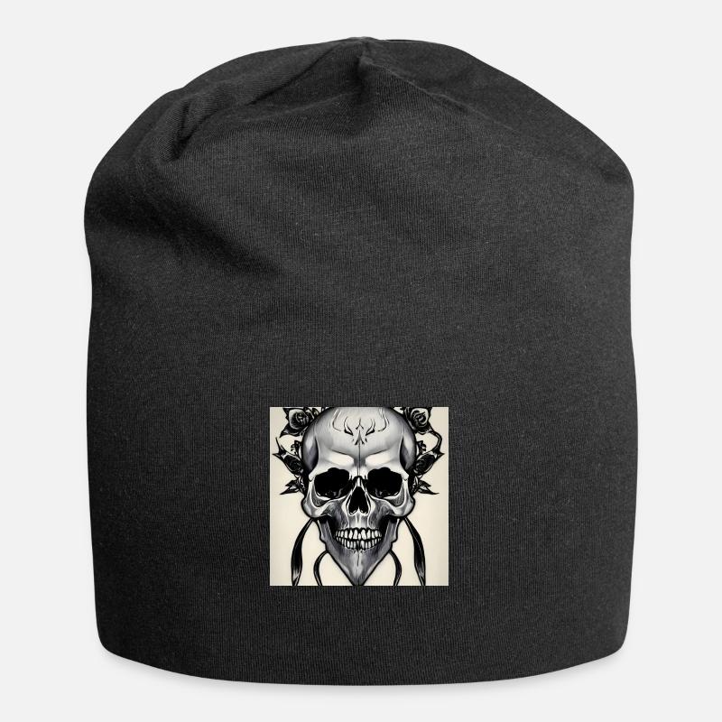 Gothic Totenkopf - Jersey-Beanie - Schwarz