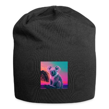 KOALA VAPORWAVE, modern art, neon colors - Jersey Beanie - black - Front