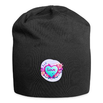 Mother's Day Valentine's Day Wedding Engagement Love - Jersey Beanie - black - Front