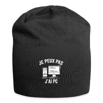 Je peux pas j'ai pc - Bonnet en jersey - noir - Devant