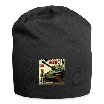 Stopt den Krieg - Jersey-Beanie - Schwarz - Vorne