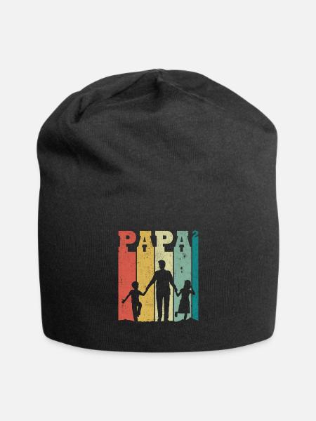 Papa 2 enfants, Vintage cadeau pour papa 2 enfants - Jersey-Beanie - sort