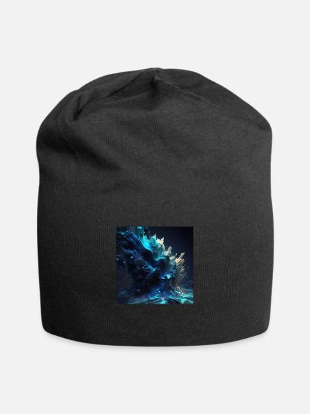 Abstrakte Digitale Kunst n°2 - Jersey-Beanie - Schwarz