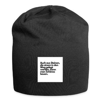 Zitat nach bekanntem, deutschem Schriftsteller - Jersey-Beanie - Schwarz - Vorne