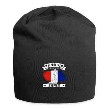 je peux pas j'ai palet idée cadeau palet france - Bonnet en jersey - noir - Devant