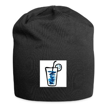 Drink blue - Jersey-Beanie - Schwarz - Vorne