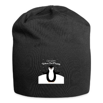 I get happy when I m flappy - Jersey Beanie - black - Front