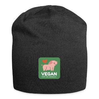 Vegan for animals - Jersey Beanie - charcoal grey - Front