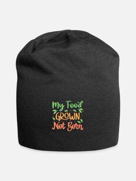 Mein Essen wurde nicht geboren, sondern gewachsen - Jersey-Beanie - Schwarz
