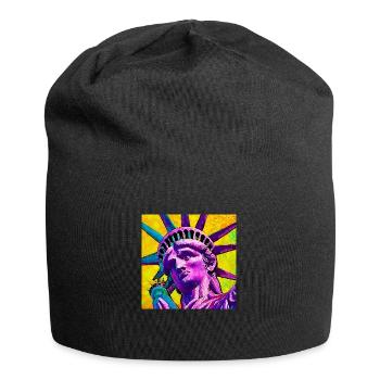 Freiheitsstatue - Jersey-Beanie - Schwarz - Vorne