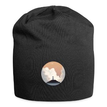 Hund im Himmel - Vierbeiner verlässt die Welt - Jersey-Beanie - Schwarz - Vorne