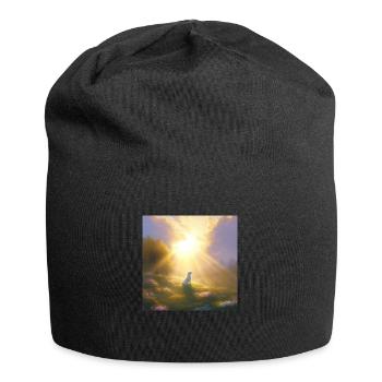 Hund im Himmel - Vierbeiner verlässt die Welt - Jersey-Beanie - Schwarz - Vorne