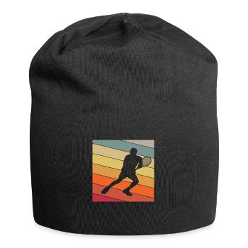 Tennis Sport Tennismatch Spruch - Jersey-Beanie - Schwarz - Vorne