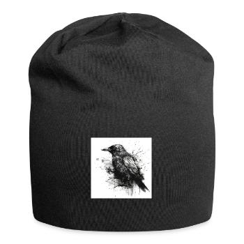 Black crow - gloomy illustration - Jersey Beanie - black - Front