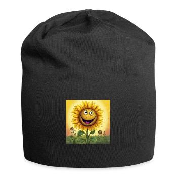 Sonnenblume Cartoon - Jersey-Beanie - Schwarz - Vorne