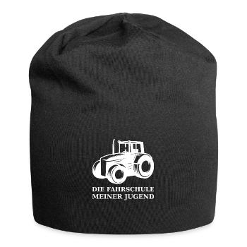 Traktor die Fahrschule meiner Jugend weiß - Jersey-Beanie - Schwarz - Vorne