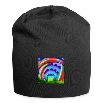 Schöner Regenbogen - Jersey-Beanie - Schwarz - Vorne