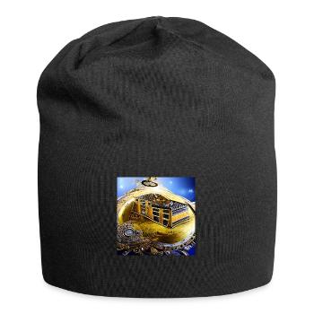 Abstraction de l’horloge - Bonnet en jersey - noir - Devant