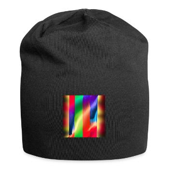 Verrückte vertikale Farben - Jersey-Beanie - Schwarz - Vorne