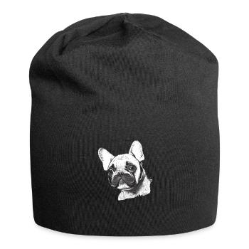 dog owner dogs bulldog dog dog owner - Jersey Beanie - black - Front