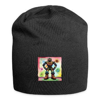 Robo Blume - Jersey-Beanie - Schwarz - Vorne