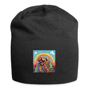 Funny LSD - freaky dwarf - Hund auf Rollercoster 1 - Jersey-Beanie - Schwarz - Vorne