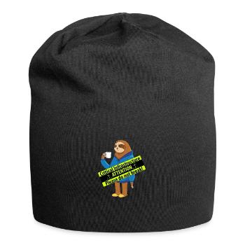 Kaffeebecher als Kritische Infrastruktur - Jersey-Beanie - Schwarz - Vorne