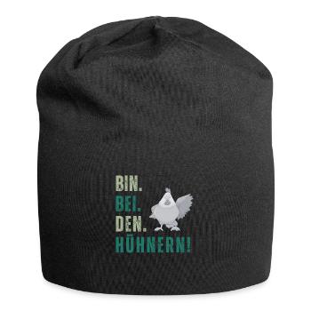 Bin bei den Hühnern - Jersey-Beanie - Schwarz - Vorne