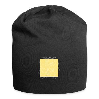 Gesichtslinie gelb - Jersey-Beanie - Schwarz - Vorne