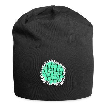 bday book reader book dragon green present - Jersey-Beanie - Schwarz - Vorne