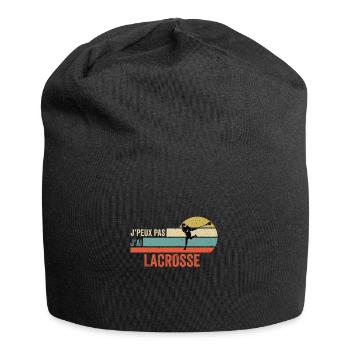 Je peux pas j'ai lacrosse idée cadeau lacrosse - Bonnet en jersey - noir - Devant