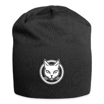 Katze Katzen Kätzchen Katzendame - Jersey-Beanie - Schwarz - Vorne