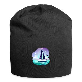 Sailing Sailing Ship Sailing Sailing Sailboat - Jersey Beanie - black - Front